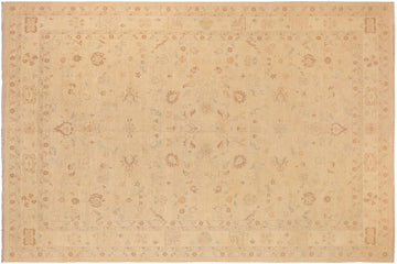handmade Traditional Kafkaz Chobi Ziegler Tan Brown Hand Knotted RECTANGLE 100% WOOL area rug 10 x 14